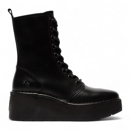 Fly Womens HAIT273 Leather Lace-up Chunky Platform Ankle Boots
