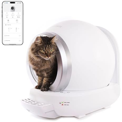 MARTIN, Litière Auto-Nettoyante pour Chat, Capacité 65L, Contrôlable Via Application Mobile, Nettoyage Intelligent, sans-Odeurs, Silencieuse