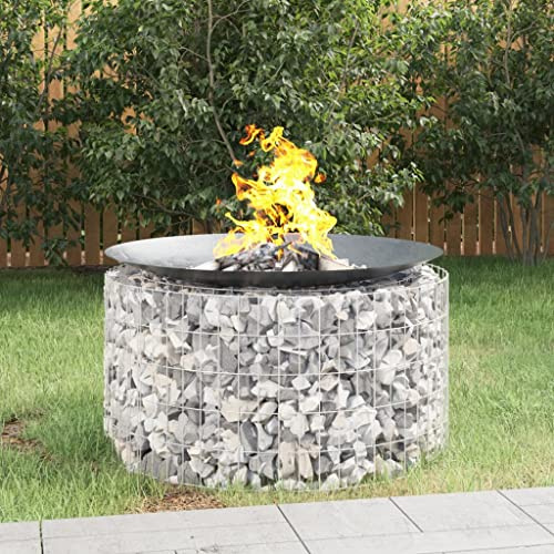 Générique Foyer en Gabion Ø 100 cm Fer galvanisé, Maison & Jardin, Cheminées, Argent, (Poids 8.7KG)
