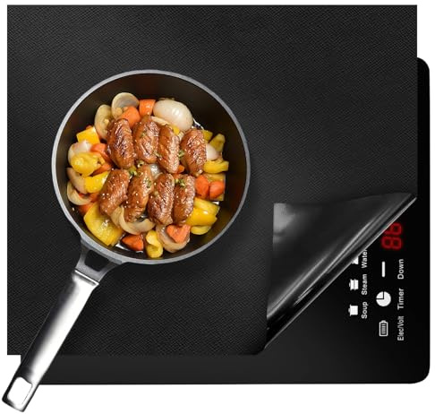 Induktionsmatte, 61×52cm HitzebestäNdige Induktionskochfeld Schutzmatte, Wiederverwendbar Rutschfeste Induktionsschutzmatte, Induktion Schutzmatte Geeignet FüR KüChe BacköFen, Tischmatte