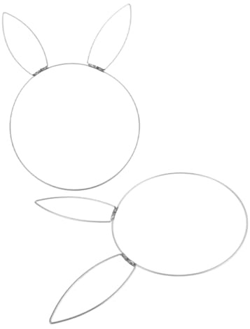 DOITOOL 2 Stück Hasenkopf Metallkranz DIY Rahmen Glatte Oberfläche Osterhase Dekoration für Türkranz Festlicher Hasenkopf Draht für Frühlingshafte Home Dekoration