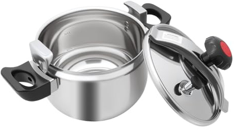 BAOCHADA Professioneller Schnellkochtopf,3-40L Edelstahl Schnellkochtopf mit Isolierter Griff und Explosionsgeschützte Funktion für alle Herdarten,Ideal zum Schmoren, Garen & Kochen,Max.150 °C