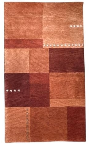 Rug Studios Teppich VENUS NEPAL - HANDGEKNÜPFT | Farbe: Terra | Größe: 70 x 140 cm | meliert | Vintagedesign | glamourös | Landhaus | Vintage | Modern | elegant | Wohnzimmer | Schlafzimmer | strapazie