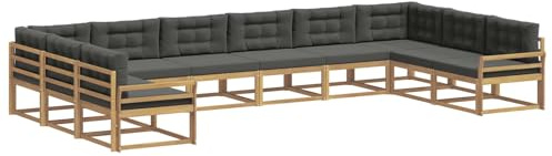 vidaXL Outdoor-Sofagarnitur mit Kissen 10 pcs Weiß und Anthrazit, Moderner Garten-Sofa, strapazierfähige Lounge, Elegantes Patio-Sofa, Sitzplatz im Garten, Möbel für Poolbereich