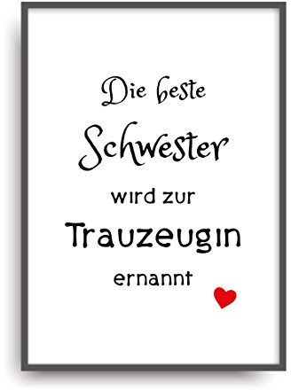 ALEMARG Kunstdruck Fine Art Beste Schwester 1 Geschenk Moderne Vintage Poster Print Plakat Deko Bild ungerahmt DIN A4