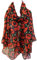 GlamLondon Schal mit Mohnblumen-Aufdruck, rot, perfekter Mohnblumen-Druck, modisch, für Damen, klassisch, groß, P-7182, Schwarz, 42