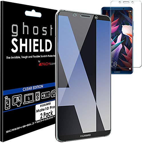 TECHGEAR [2 Pack] Screen Protectors to fit Huawei Mate 10 Pro [ghostSHIELD Edition] Genuine Reinforced Flexible TPU Screen Protector Guard Covers with Full Screen Coverage inc Curved Screen
