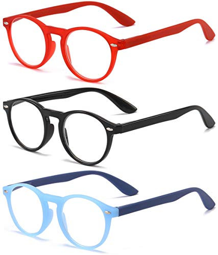 VEVESMUNDO Retro Lesebrillen Damen Herren Vintage Lesehilfe Sehhilfe Arbeitsplatzbrille Nerdbrille Hornbrille mit Stärke