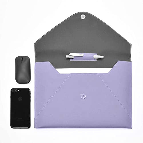 Bellagenda 12 inch to 13.3 inch thin laptop sleeve case, sleeve for MacBook Pro 13.3 inch, MacBook Air 13.3, Surface Pro, water resistant, shockproof, pen holder and pocket (12-13.3 inch, lavender).