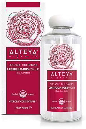 Alteya Organics Centifolia Rose Water USDA Certified Organic Facial Toner, 500mL Pure Bulgarian Rosa Centifolia Flower Water, Award-Winning Moisturizer BPA-Free Bottle with Reducer