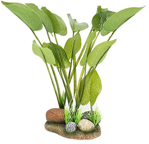Zerodis Aquarium Water Plants Landscape, Aquarium Background Plant Grass for Fish Tank Ornament Landscape Home Décor[Rock Water Plants]