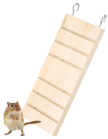 Hölzerne Haustierleiter Hamster Vogelständer Plattform Spielzeug Kauspielzeug, Rastbrett für Maus, Chinchilla, Ratte, Rennmaus, Zwerghamster, Papagei