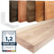 LAMO Manufaktur Wandregal Holz Gerade | Regal Farbe: Roh | mit weißem Industrial Regalträger | 160 cm