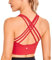CRZ YOGA Damen Longline Sport-BH Ohne Bügel Gepolstert Bra Top Wirefree Padded Yoga Crop Tops Purpur XL