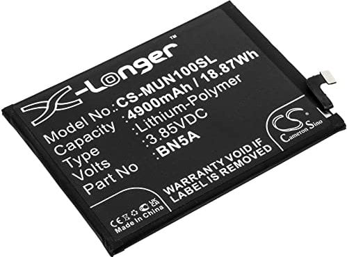 TECHTEK Batería 4900mAh Compatible con [Poco] M2103K19G, M2103K19PG, M2103K19PI, M3 Pro 5G, para [Redmi] M2103K19G, M2103K19I, Note 10 5G, Note 10T, 10T 11 4G sustituye BN5A