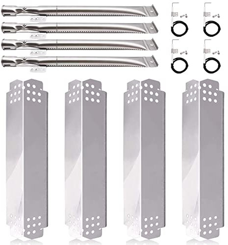 Hiorucet Nexgrill 4 Burner 720-0830H, 720-0783E Replacement Kit: Stainless Steel Burner Tubes, Heat Shield Tents, Igniters & Screws - Gas Grill Parts for Nexgrill, Kenmore, BBQ Pro & More