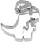 Keks - Ausstechform/Plätzchenform mit Innenprägung WEIHNACHTS - DINOSAURIER (8 cm/Edelstahl - Rostfrei)