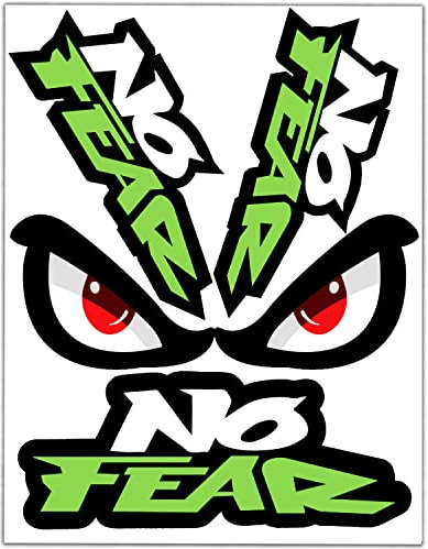 Biomar Labs® Set (4 stück) Vinyl Aufkleber Stickers No Fear Eyes Keine Angst Augen Auto Motorrad Fahrrad D 56