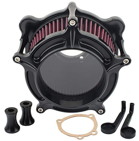 Fangfang TRUSTTWO Kit di Pulizia dell'assunzione del Motociclo del Filtro dell'Aria Nero Compatibile con Harley Dyna Twin Cam 99-2017 Touring Road King Street Glide Softail CVO. Grasso B. New