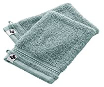 1001KDO POUR LA MAISON Lot de 2 Gants de Toilette Coton Garance Bleu Glacier