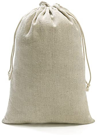 SumDirect 20Pcs Cotton Muslin Bags-Brown Large lightweight Gift Bags Breathable Pouches with Drawstring Reusable Packing Storage Bags for Wedding, Party, Birthday (20x30cm)