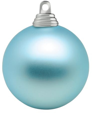 Deco Woerner Matte, hellblaue Weihnachtskugeln aus Plastik, 6 cm Ø - 24 Stück