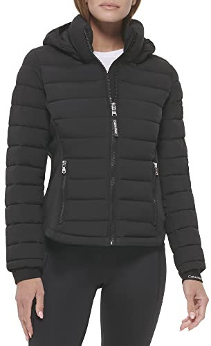 Calvin Klein Damen Cw233209-blk-large Daunenmantel, Leichtes Schwarz, L