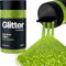 Hemway Premium Glitter Shaker - Lime Green | Ultrafine Metallic Flake Sequins for Resin & Epoxy Crafts | Craft Supplies for Tumblers, Festival, Hair, Face, Body, Eye & Nail Art | 130 g