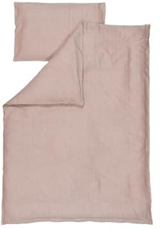 Kindsgut Kinder-Bettwäsche Altrosa aus 100% Baumwolle, 135 x 100 cm mit Reißverschluss, atmungsaktiv und bei 40° waschbar, geeignet für den Trockner, dezenter Design mit hoher Qualität