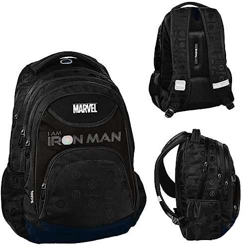 PASO BeUniq Iron Man School Bag Backpack School Backpack, black