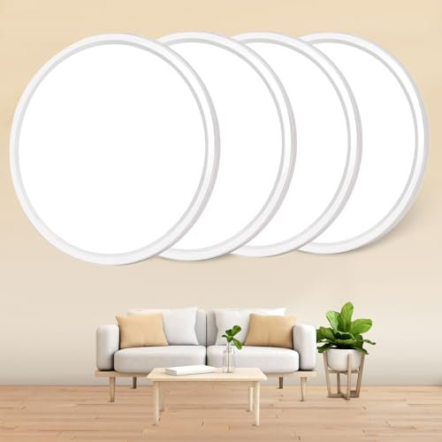 Wholede Deckenlampe LED 18W, 3000K Led Deckenleuchte Flach, 1800LM Rund Lampe Decke, Küchenlampen Ceiling Lamp für Küche Wohnzimmer Schlafzimmer Badezimmer Bad Keller Balkon Ø23CM