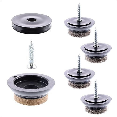 Wagner QuickClick® Filzgleiter Möbelgleiter Stuhlgleiter 4er-Set zum Anschrauben - 4X Basis Slim Ø 14 mm+4X Schraube+4X Gleiter austauschbar - Spezialfaser SYNO Slim Ø 20 mm - Made in DE - 16791499