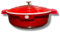 Cflagrant® Cocotte Ronde en Fonte d'aluminium légère, Revêtement en céramique anti-adhésif, Couvercle à condensation, Compatible tous feux dont induction et Four, Rouge (Rouge Basse 28cm)
