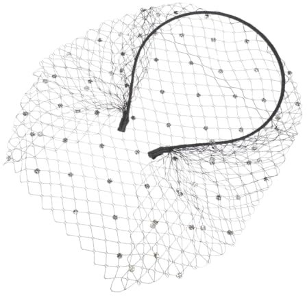 BZKSER Diadema Mujer invitada - 1 pcs Diadema con Velo de Malla Negra Tocado de Mujer de los Años 20 Tocados Madrina Nupcial para Fiesta de Té de Velo para Mujer de Despedida Tocado Años 20 Mujer