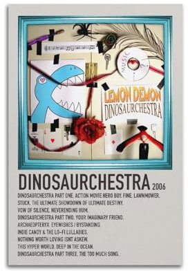 klouds Lemon Demon Album Poster Dinosaurchestra Poster Dekorative Malerei Leinwand Schlafzimmer Kunst Wohnzimmer Dekor Modern Ästhetisches Poster 30 x 45 cm Unrahmen-Stil