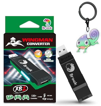 Brook Wingman XB 2 Converter with Keychain - Wireless Controller Adapter for XB 360, XB Original Consoles and PC, Supports Remap and Adjustable Turbo [Exclusive Version]