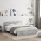 vidaXL King Size Bed Frame with Headboard-150x200 cm-Concrete Grey-Engineered Wood-Easy Assembly-Sturdy Support for Bedroom