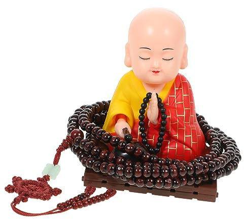 MAGICLULU Auto-Armaturenbrett-Schaukel Wandregal Mönchsskulptur kleine Mönchsfigur Glücklich Buddha-Statue Dekorationen Baby dekorative Gegenstände Harz