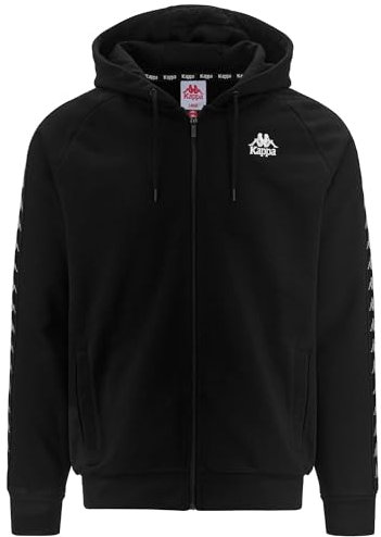 Kappa 222 BANDA ZAMIN 2 - Fleece - Giacca - Uomo - BLACK-WHITE