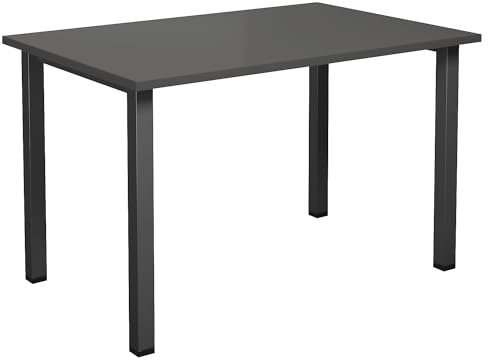 kaiserkraft | Mehrzwecktisch Duo-U | gerade Platte | Tiefe 800 mm | Breite 1200 mm | dunkelgrau | schwarz