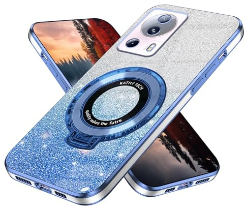 Wousunly für Xiaomi 13 Lite Hülle Silikon Glitzer Cover |Handyhülle für Xiaomi 13 Lite mit Magnetische Ring Stoßfeste Leicht Dünn Case Anti Rutsch(Blau)