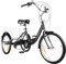 WooDerson 20 Zoll Schwarz Dreirad Fahrrad Erwachsene Aus kohlenstoffstahl, 8 Gänge, Mit Korb Raddurchmesser 50cm, Vorderen und hinteren Bremsen, Dreirad für Strände, Fahrradwege USM