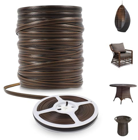 LukLoy 18m Plastikgeflochtenes Rattan-Reparaturmaterial Reparaturmaterial für Rattanflechtgeflecht für das Flechten und Reparieren von Rattan-Stühlen, Tischen, Körben