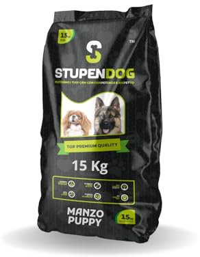 STUPENDOG Premium Puppy Hundefutter 15 kg für Welpen – Rinderfutter – Futter für mittelgroße/kleine Hunde – Hundefutter – Welpenfutter