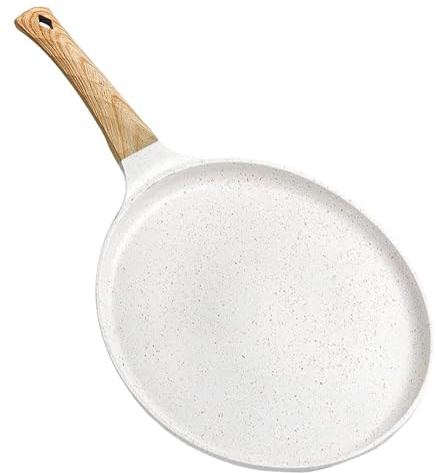 jopiuieo Pancake Pan, Non Stick Crepe Pan, 24cm Die-cast Auluminium Pancake Flat Skillet Multipurpose Pancake Pan with Ergonomic Handle Induction for Cooking Stove, Stove Top