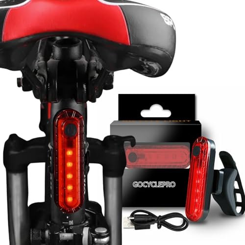 GOCYCLEPRO Luz Trasera Bicicleta, Luz Trasera Bicicleta Potente Led Alto Brillo, Pack 2 Unidades. Recargable USB, Impermeable para Bicicleta, Casco y Patinete.