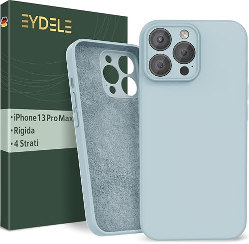 EYDELE 4-Lagige Hülle für iPhone 13 Pro Max - Gummierte Handyhülle mit Soft Inlay | Hardcase Cover | Silicone Coating - Schutzhülle in Himmelblau