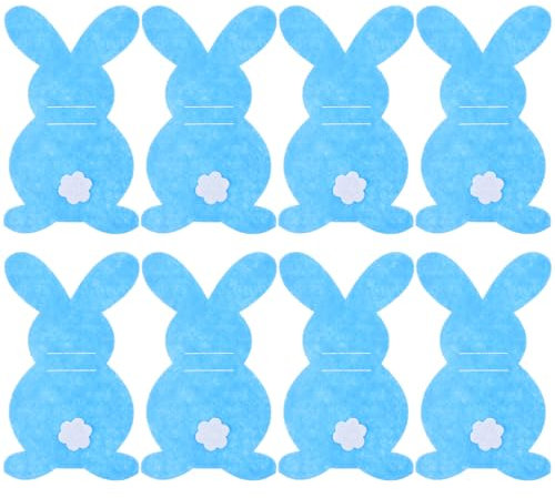 Ciieeo Easter Party Favor 8pcs Silverware Sleeve Bunny Shape Cutlery Pouch Bag Easter Decorations for Dinner Table