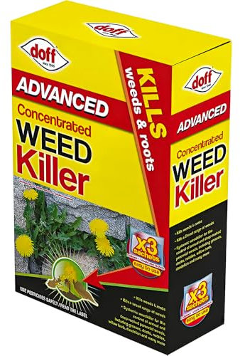 Advanced Concentrated Weedkiller 80ml x 3 Sachets Super Strength Advanced Glyphosate Weed killer Kills Weeds & Roots Pesticides Brambles Ivy Tree Stumps for Plant & Garden Protection