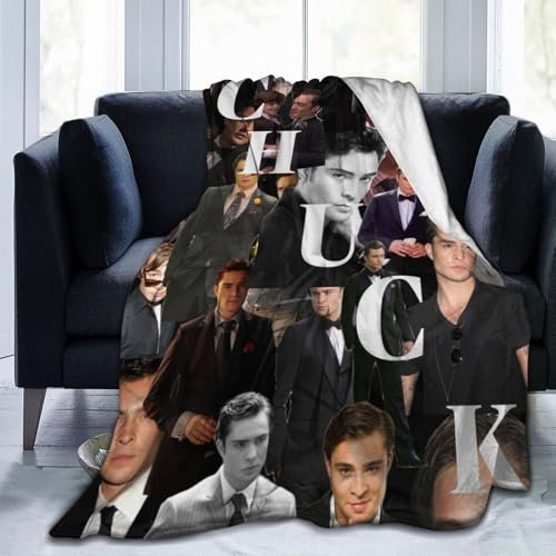 Foursssve Chuck Bass Überwurfdecke Ed Westwick Fleecedecke, weiche, gemütliche Flanelldecke, leichte Plüschdecke (3 Größen)